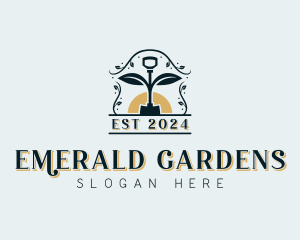 Shovel Landscaping Garden logo design