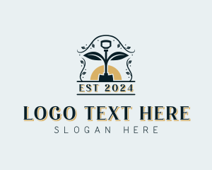 Plant - Shovel Landscaping Garden logo design