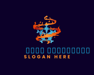 Industrial - Snowflake Fire Element logo design