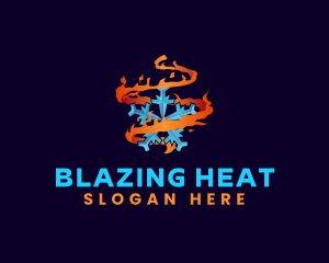 Fire - Snowflake Fire Element logo design