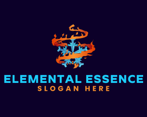 Element - Snowflake Fire Element logo design