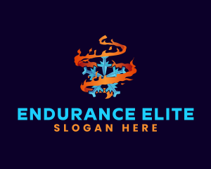 Snowflake Fire Element logo design