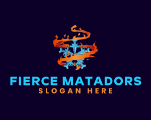 Snowflake Fire Element logo design