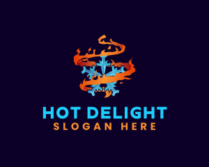 Snowflake Fire Element logo design