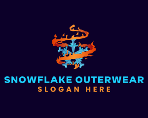 Snowflake Fire Element logo design