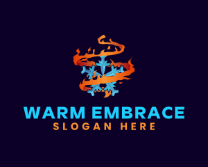 Snowflake Fire Element logo design