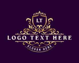 High End - Royal Decorative Shield Crown logo design