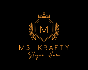 Golden Imperial Crown Letter logo design