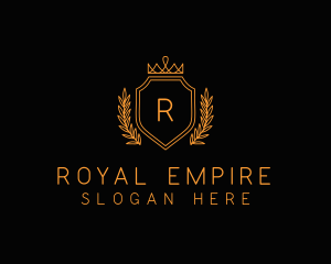 Golden Imperial Crown Letter logo design