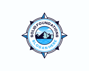 Navigation Compass Mountain Logo