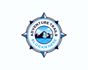 Navigation Compass Mountain logo design