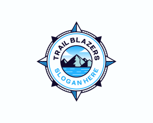 Navigation Compass Mountain logo design