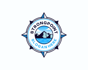 Badge - Navigation Compass Mountain logo design