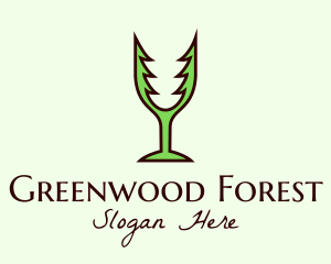 Forest Wine Glass logo design