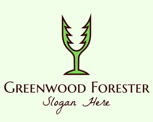 Forest Wine Glass logo design