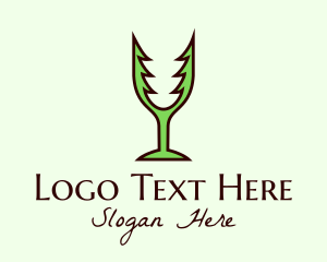 Liquor Store - Forest Wine Glass logo design