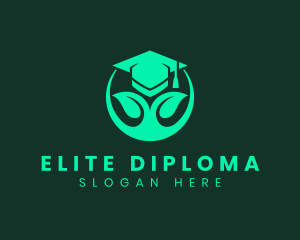 Diploma - Natural Tree Graduation Cap logo design