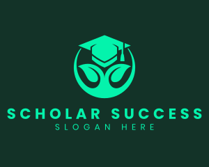 Scholarship - Natural Tree Graduation Cap logo design