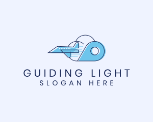 Airplane GPS Pin logo design