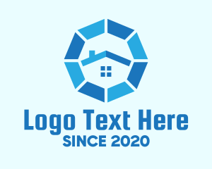 Polygon - Blue Octagon Home Property logo design