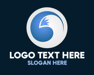 White - Blue Fox Circle logo design