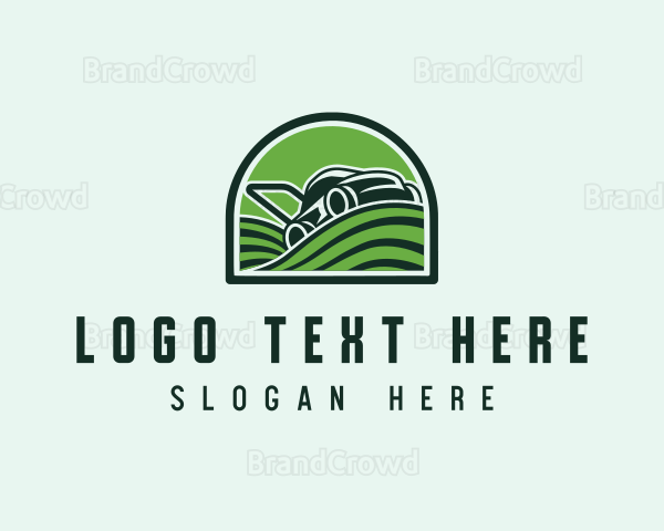 Backyard Lawn Mower Landscaping Logo