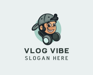 Vlogging - DJ Music Headphone logo design