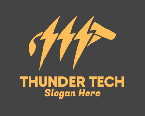 Zebra Thunder Animal logo design