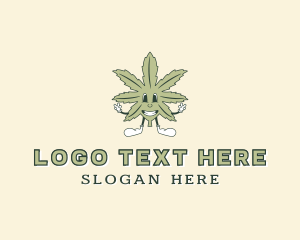 Weed Pipe - Marijuana Cannabis Leaf logo design