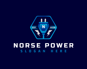 Power Plug Electricity logo design