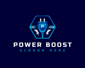 Power Plug Electricity logo design