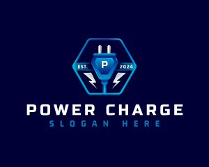 Power Plug Electricity logo design