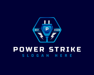 Power Plug Electricity logo design