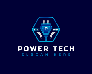 Power Plug Electricity logo design