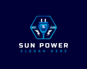 Power Plug Electricity logo design