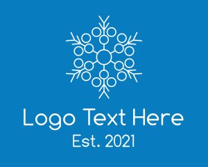 Weather - Winter Snowflake Molecule logo design