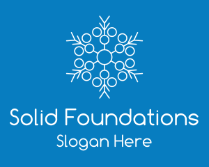 Winter Snowflake Molecule Logo