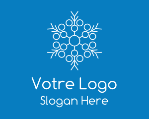 Winter Snowflake Molecule Logo