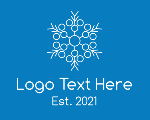 Winter Season - White Snowflake Line Art logo design