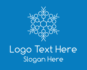 Winter Snowflake Molecule Logo