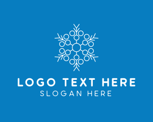 Glacier - Winter Snowflake Molecule logo design