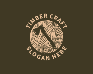 Woodcraft - Lumberjack Wood Axe logo design