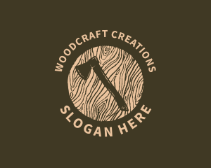 Lumberjack Wood Axe logo design