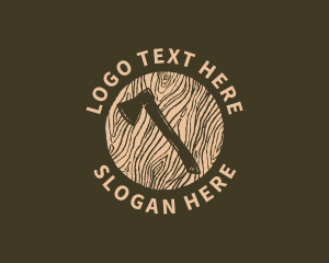 Wood Plank - Lumberjack Wood Axe logo design