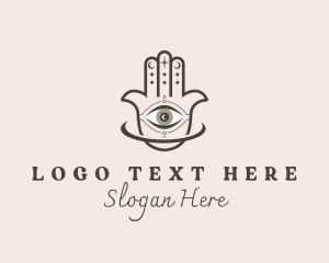 Evil Eye - Hamsa Hand Yoga logo design