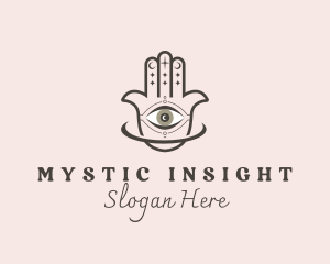 Divination - Hamsa Hand Yoga logo design