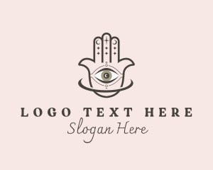 Spiritual - Hamsa Hand Yoga logo design