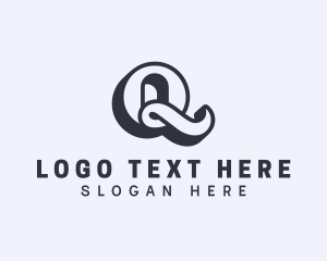 Typography - Fancy Script Letter Q logo design