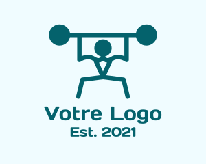 Gym - Monoline Weight Lifter logo design