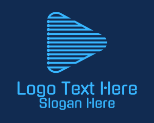 Blue Digital Play Button Logo